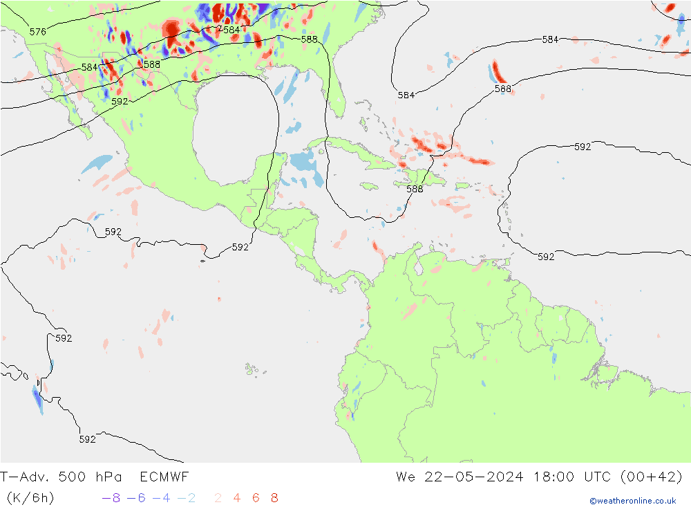 T-Adv. 500 hPa ECMWF Qua 22.05.2024 18 UTC
