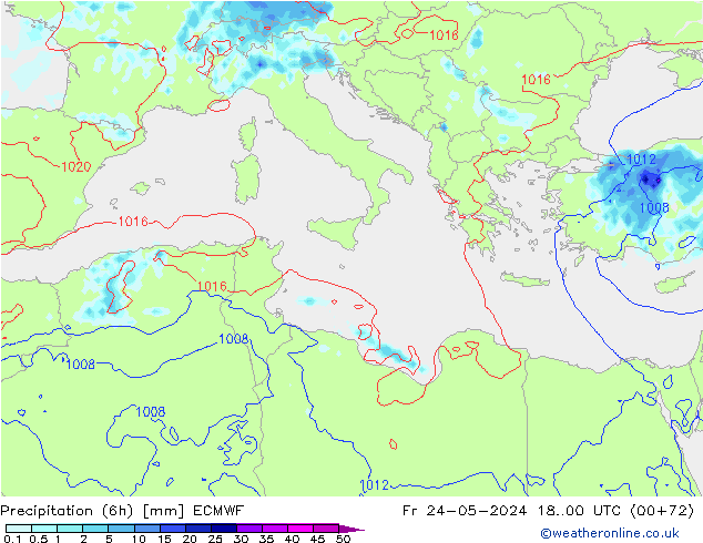 Z500/Regen(+SLP)/Z850 ECMWF vr 24.05.2024 00 UTC