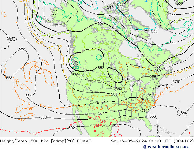 Z500/Rain (+SLP)/Z850 ECMWF  25.05.2024 06 UTC