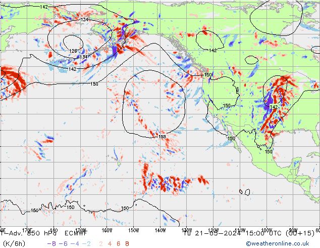 T-Adv. 850 hPa ECMWF mar 21.05.2024 15 UTC