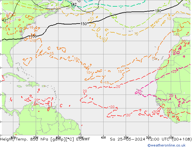 Z500/Regen(+SLP)/Z850 ECMWF za 25.05.2024 12 UTC