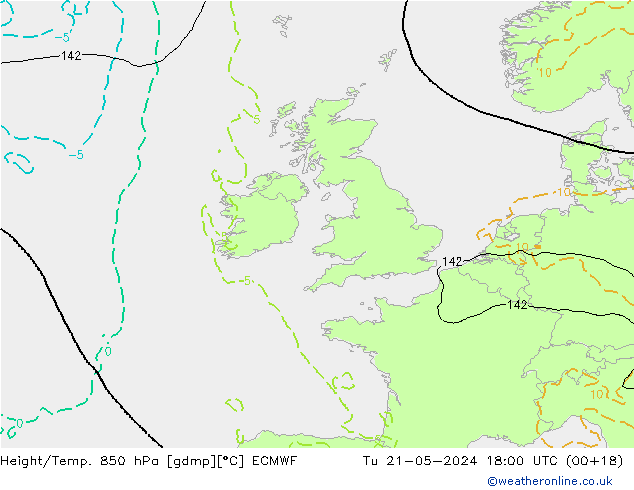 Z500/Rain (+SLP)/Z850 ECMWF Di 21.05.2024 18 UTC