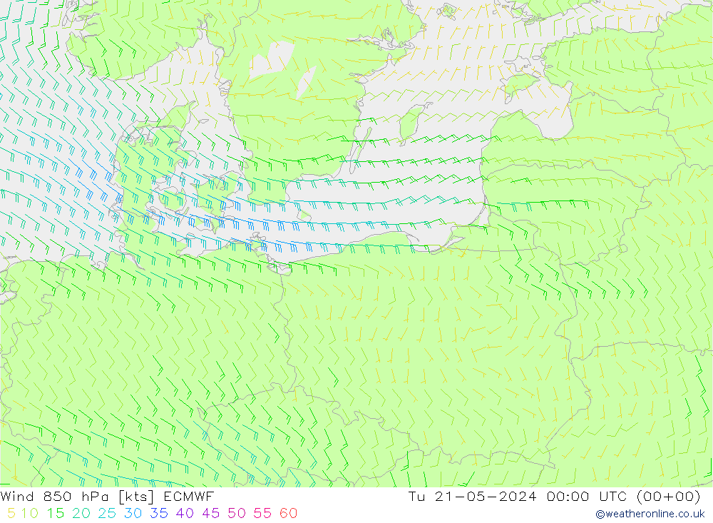  850 hPa ECMWF  21.05.2024 00 UTC