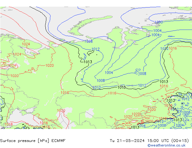 Presión superficial ECMWF mar 21.05.2024 15 UTC