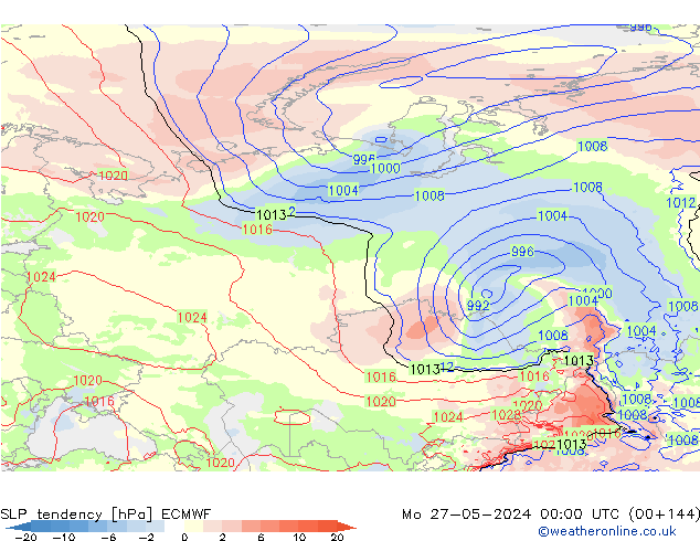 Tendenza di Pressione ECMWF lun 27.05.2024 00 UTC