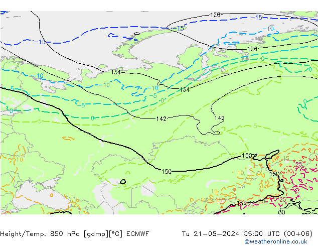 Z500/Rain (+SLP)/Z850 ECMWF Tu 21.05.2024 06 UTC