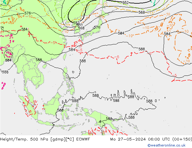 Z500/Rain (+SLP)/Z850 ECMWF Seg 27.05.2024 06 UTC