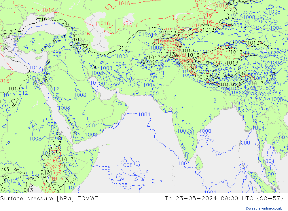 pression de l'air ECMWF jeu 23.05.2024 09 UTC