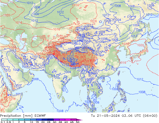 осадки ECMWF вт 21.05.2024 06 UTC