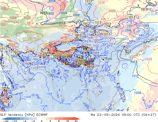 tendencja ECMWF śro. 22.05.2024 09 UTC