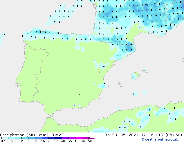 Z500/Rain (+SLP)/Z850 ECMWF Qui 23.05.2024 18 UTC