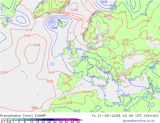 precipitação ECMWF Ter 21.05.2024 06 UTC