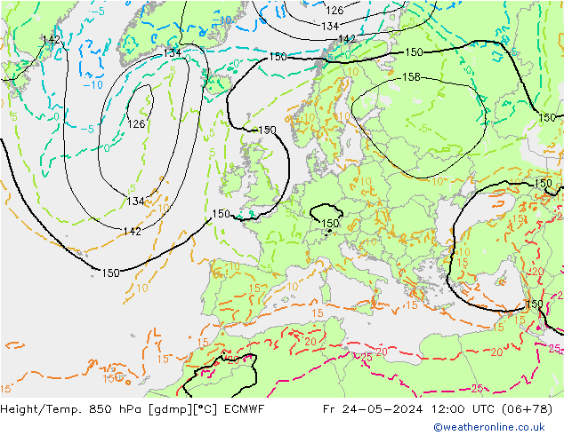 Z500/Rain (+SLP)/Z850 ECMWF Sex 24.05.2024 12 UTC