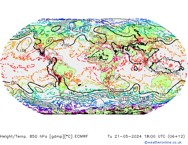 Height/Temp. 850 hPa ECMWF mar 21.05.2024 18 UTC