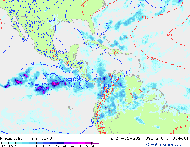 Precipitation ECMWF Tu 21.05.2024 12 UTC