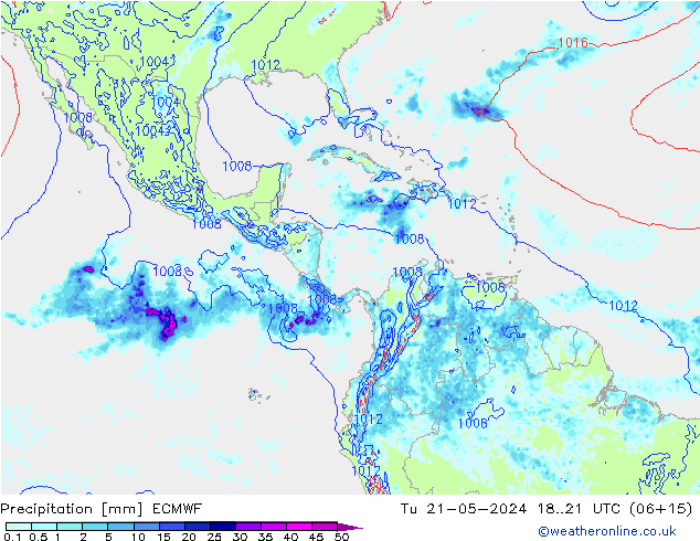 Precipitación ECMWF mar 21.05.2024 21 UTC