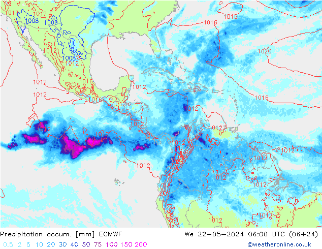 Precipitation accum. ECMWF  22.05.2024 06 UTC