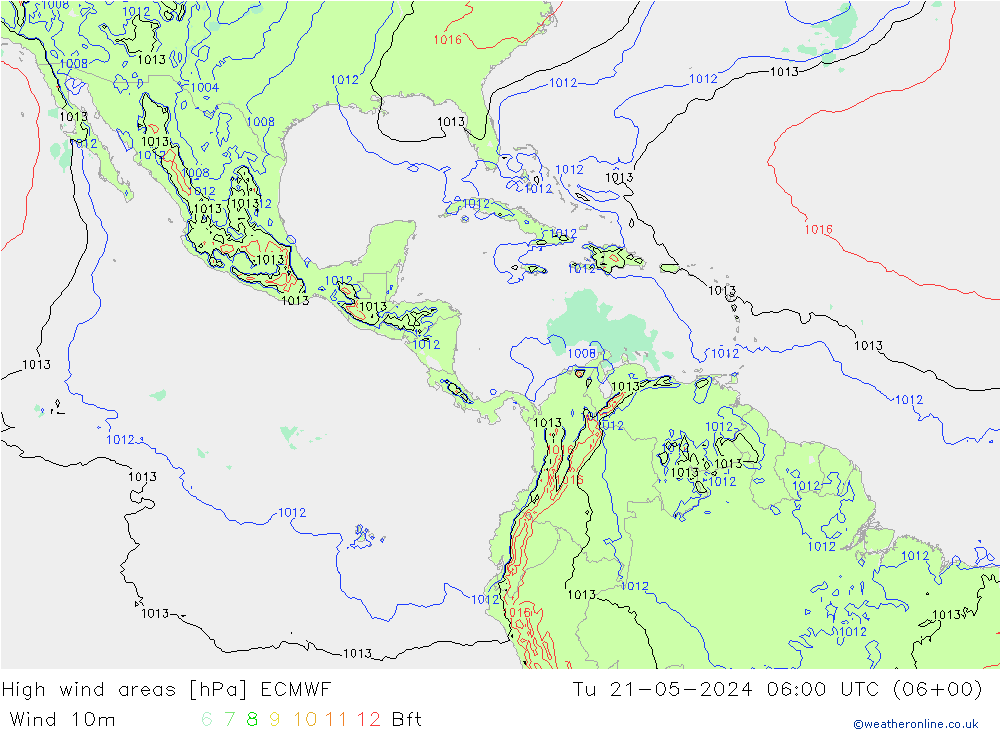 High wind areas ECMWF mar 21.05.2024 06 UTC