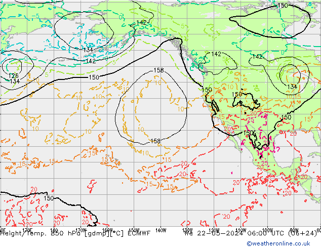 Z500/Rain (+SLP)/Z850 ECMWF ср 22.05.2024 06 UTC