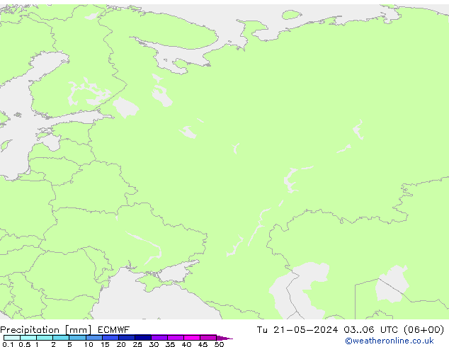 Precipitation ECMWF Tu 21.05.2024 06 UTC