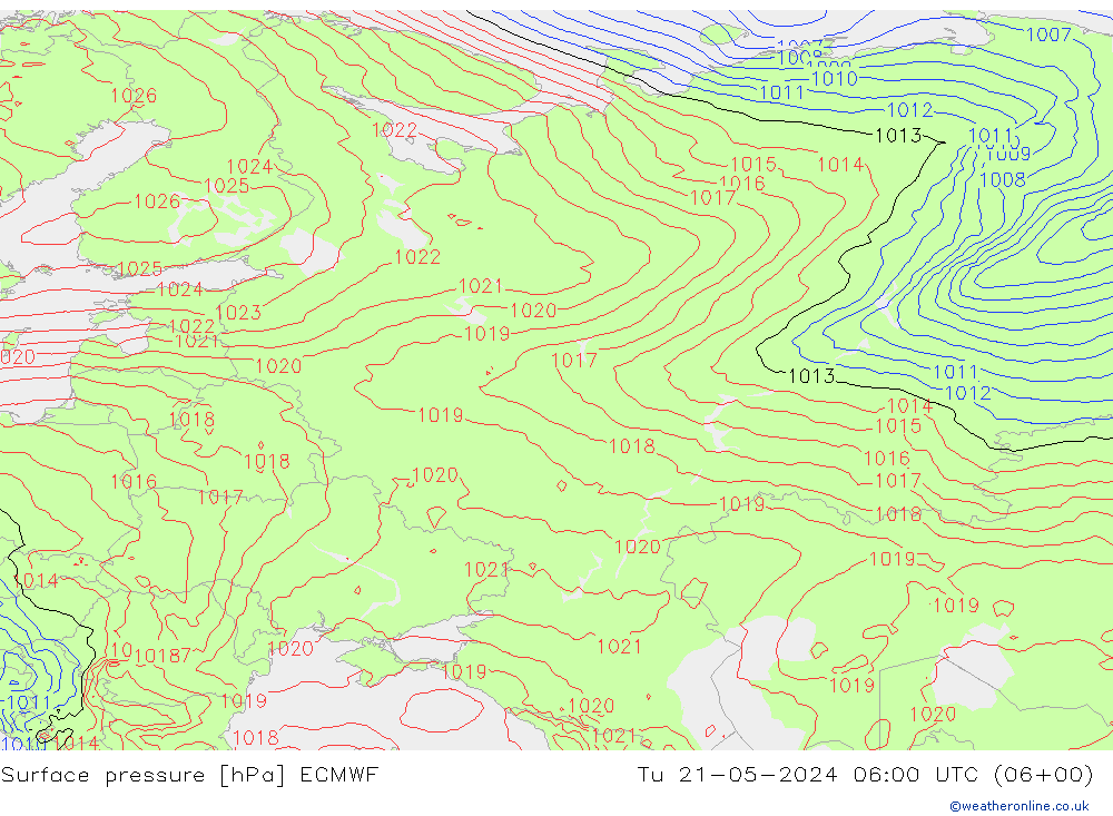 pression de l'air ECMWF mar 21.05.2024 06 UTC