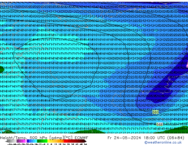 Z500/Rain (+SLP)/Z850 ECMWF пт 24.05.2024 18 UTC