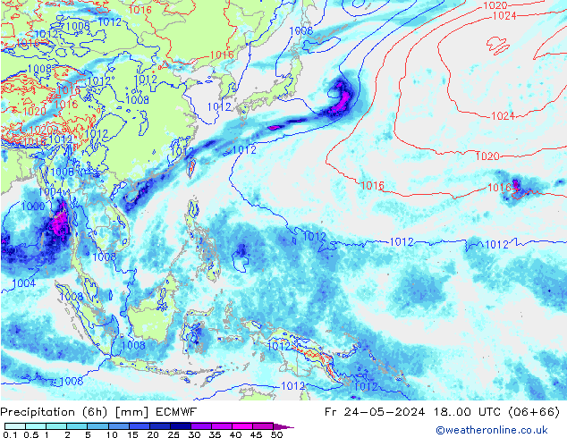 Z500/Rain (+SLP)/Z850 ECMWF pt. 24.05.2024 00 UTC