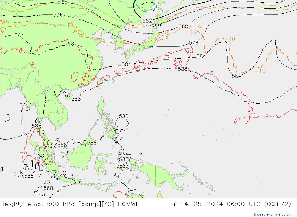 Z500/Rain (+SLP)/Z850 ECMWF Sex 24.05.2024 06 UTC