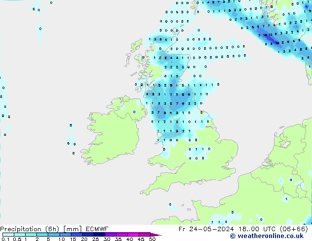 Z500/Rain (+SLP)/Z850 ECMWF Sex 24.05.2024 00 UTC