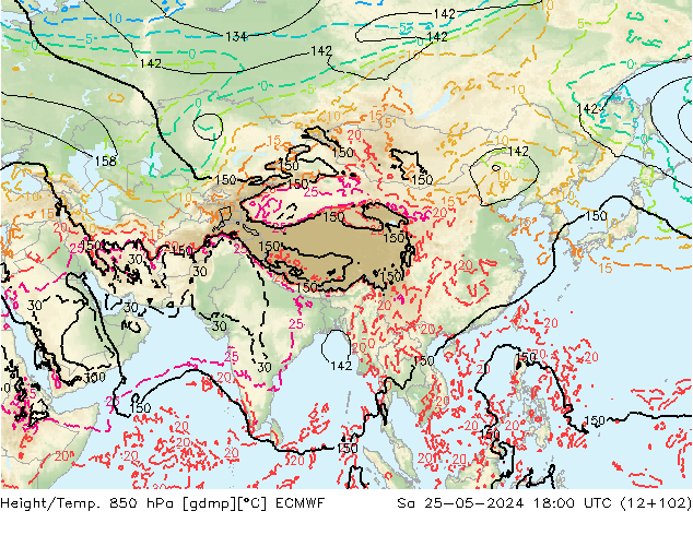 Z500/Rain (+SLP)/Z850 ECMWF sab 25.05.2024 18 UTC
