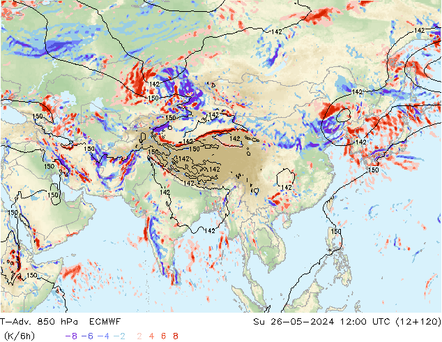 T-Adv. 850 hPa ECMWF  26.05.2024 12 UTC