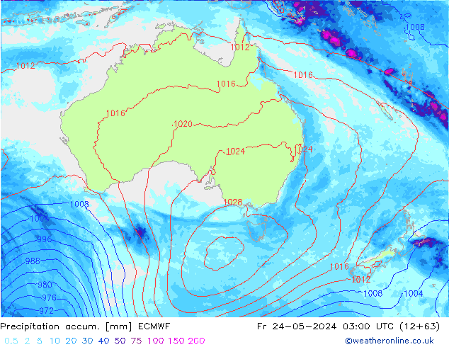 Precipitación acum. ECMWF vie 24.05.2024 03 UTC