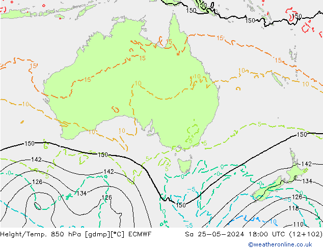 Z500/Rain (+SLP)/Z850 ECMWF Sáb 25.05.2024 18 UTC