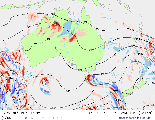 T-Adv. 500 hPa ECMWF Per 23.05.2024 12 UTC