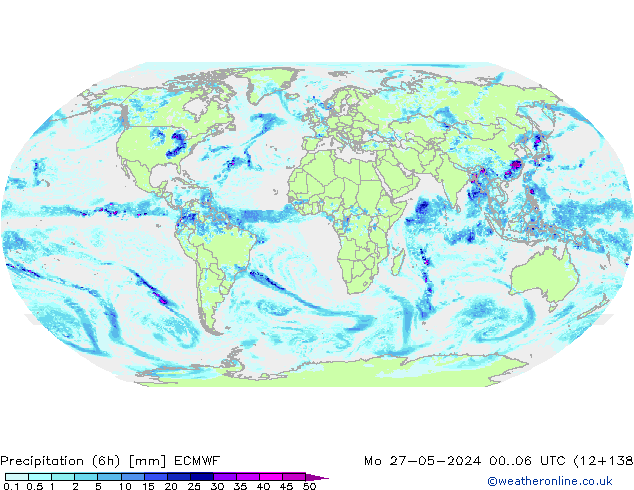 Z500/Rain (+SLP)/Z850 ECMWF пн 27.05.2024 06 UTC