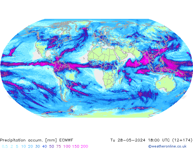 Toplam Yağış ECMWF Sa 28.05.2024 18 UTC