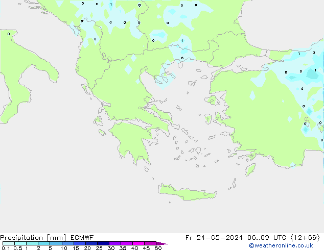 Precipitazione ECMWF ven 24.05.2024 09 UTC