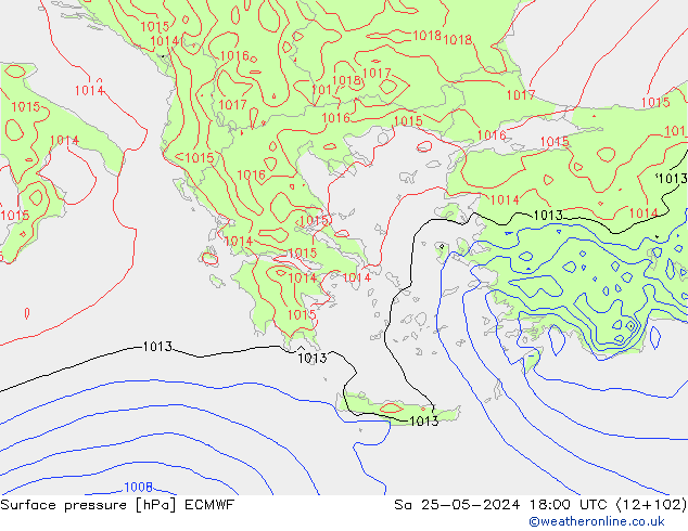 приземное давление ECMWF сб 25.05.2024 18 UTC