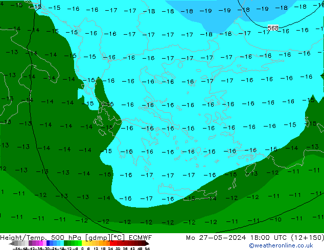 Z500/Rain (+SLP)/Z850 ECMWF пн 27.05.2024 18 UTC