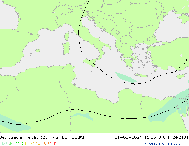 Corriente en chorro ECMWF vie 31.05.2024 12 UTC