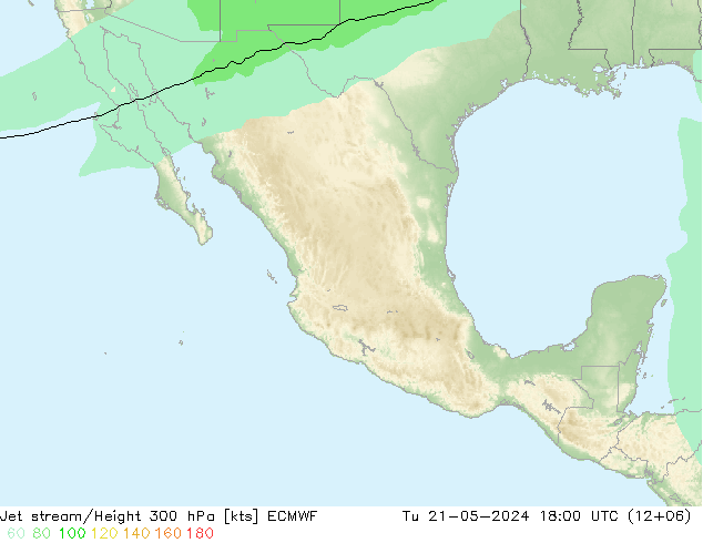 Corriente en chorro ECMWF mar 21.05.2024 18 UTC