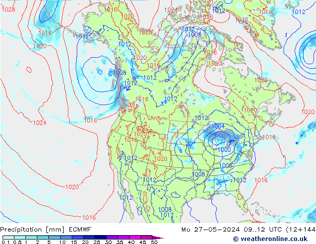 осадки ECMWF пн 27.05.2024 12 UTC