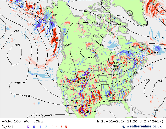 T-Adv. 500 hPa ECMWF do 23.05.2024 21 UTC