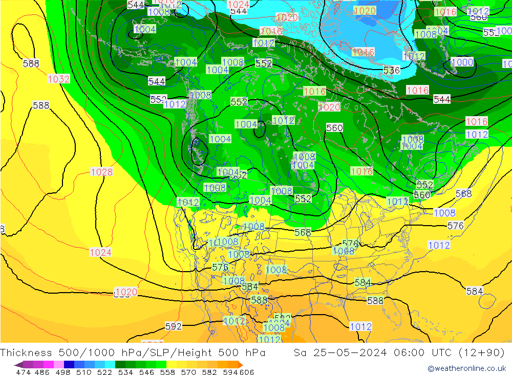 500-1000 hPa Kalınlığı ECMWF Cts 25.05.2024 06 UTC