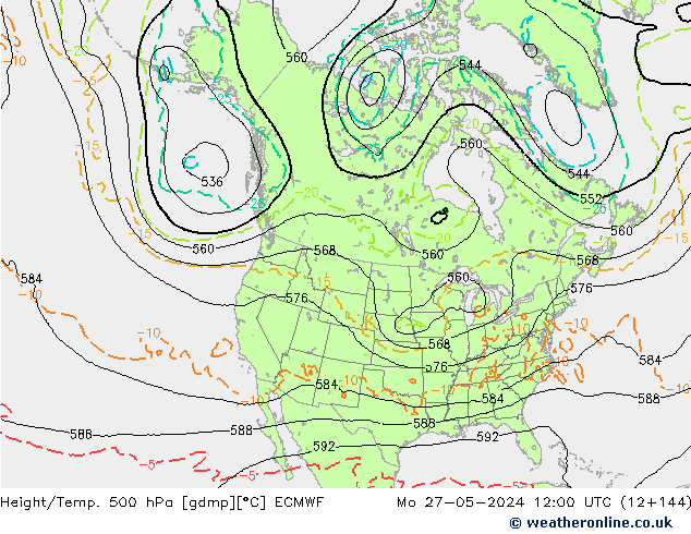 Z500/Rain (+SLP)/Z850 ECMWF ��� 27.05.2024 12 UTC