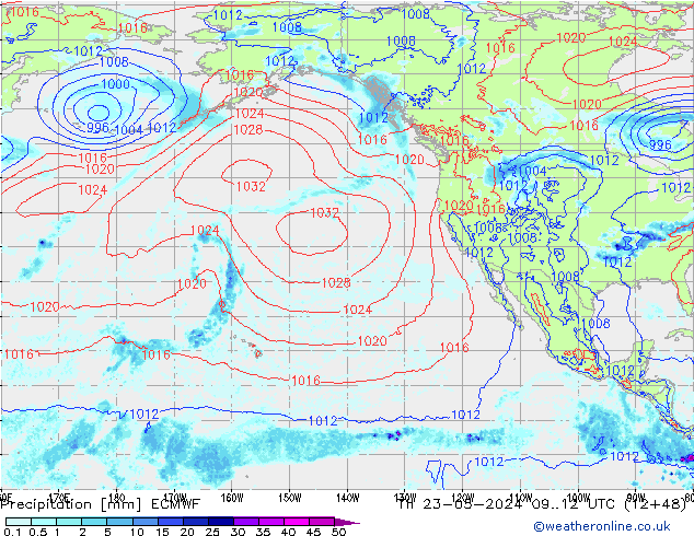 осадки ECMWF чт 23.05.2024 12 UTC