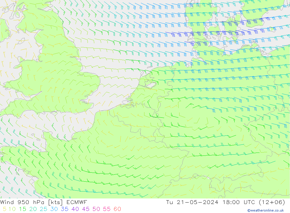 Wind 950 hPa ECMWF Di 21.05.2024 18 UTC