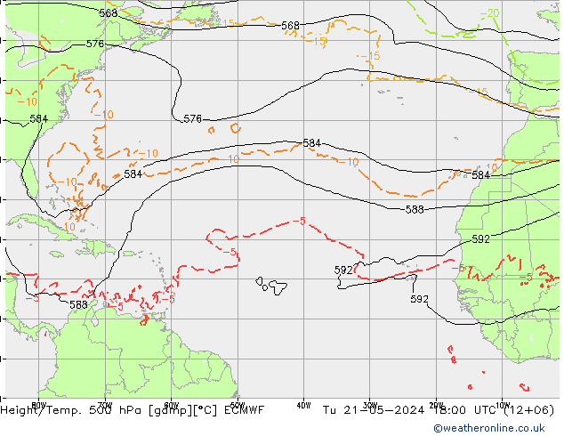 Yükseklik/Sıc. 500 hPa ECMWF Sa 21.05.2024 18 UTC