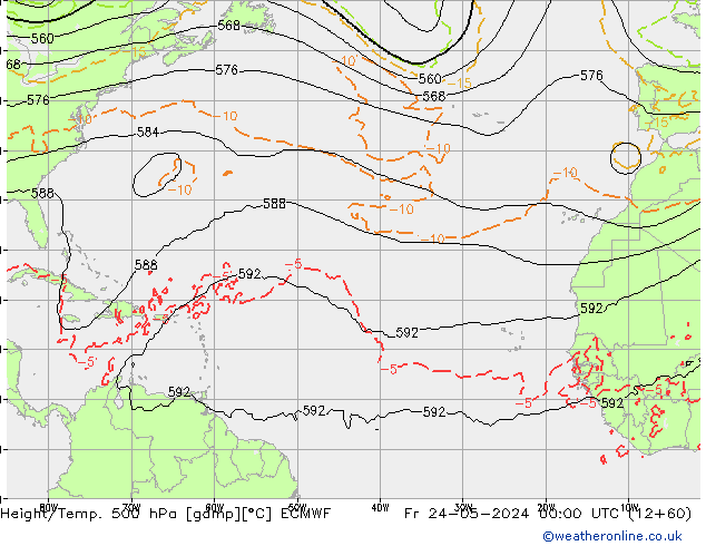 Height/Temp. 500 hPa ECMWF  24.05.2024 00 UTC