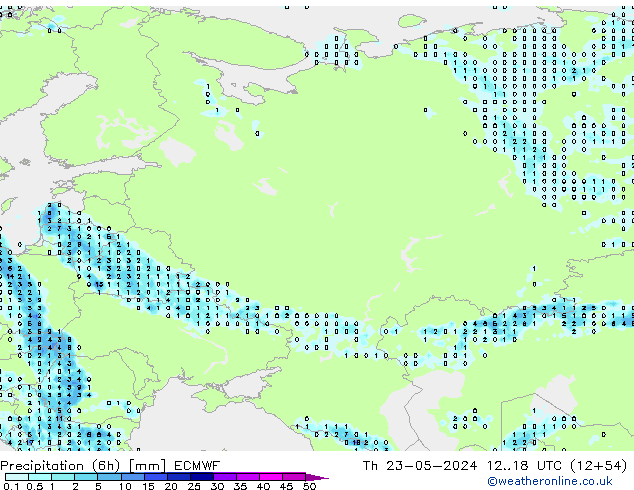 Yağış (6h) ECMWF Per 23.05.2024 18 UTC
